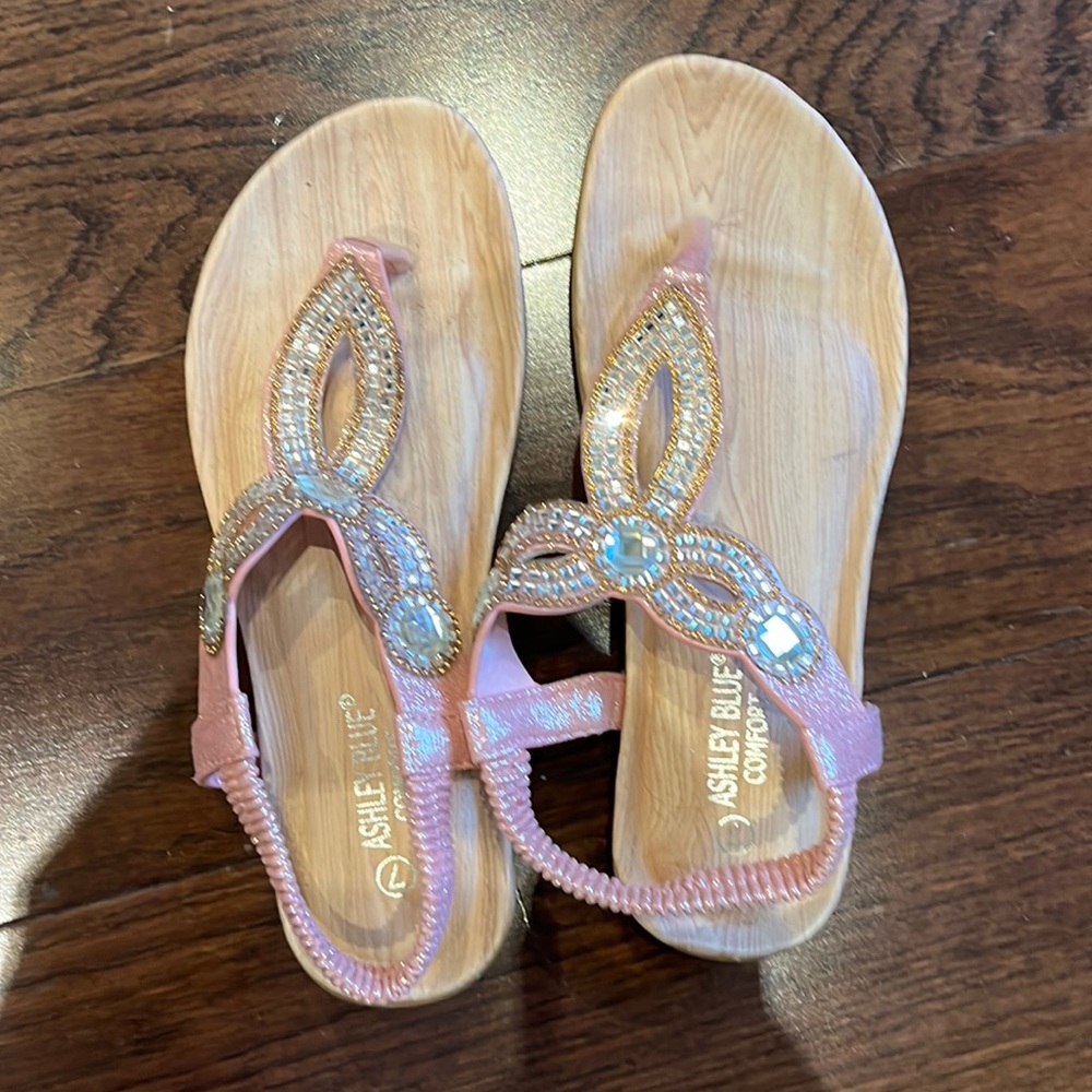 Pink rhinestone sandals
